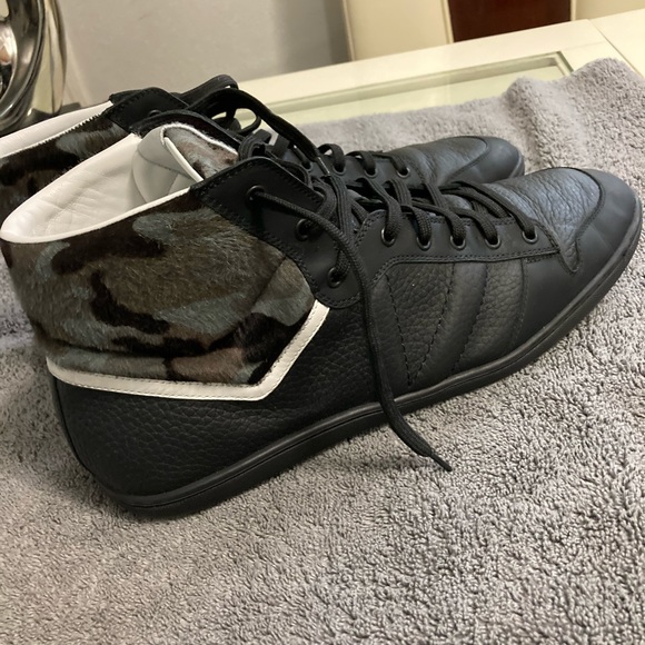Louis Vuitton LV6 Men's 6 Camo X Black Leather Spitfire High Top Sneaker - Picture 9 of 13